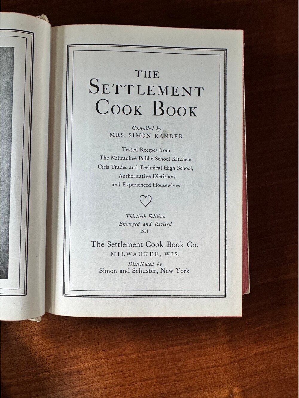 Vintage 1951 Settlement Cook Book (30th Edition) - Picture 3 of 4